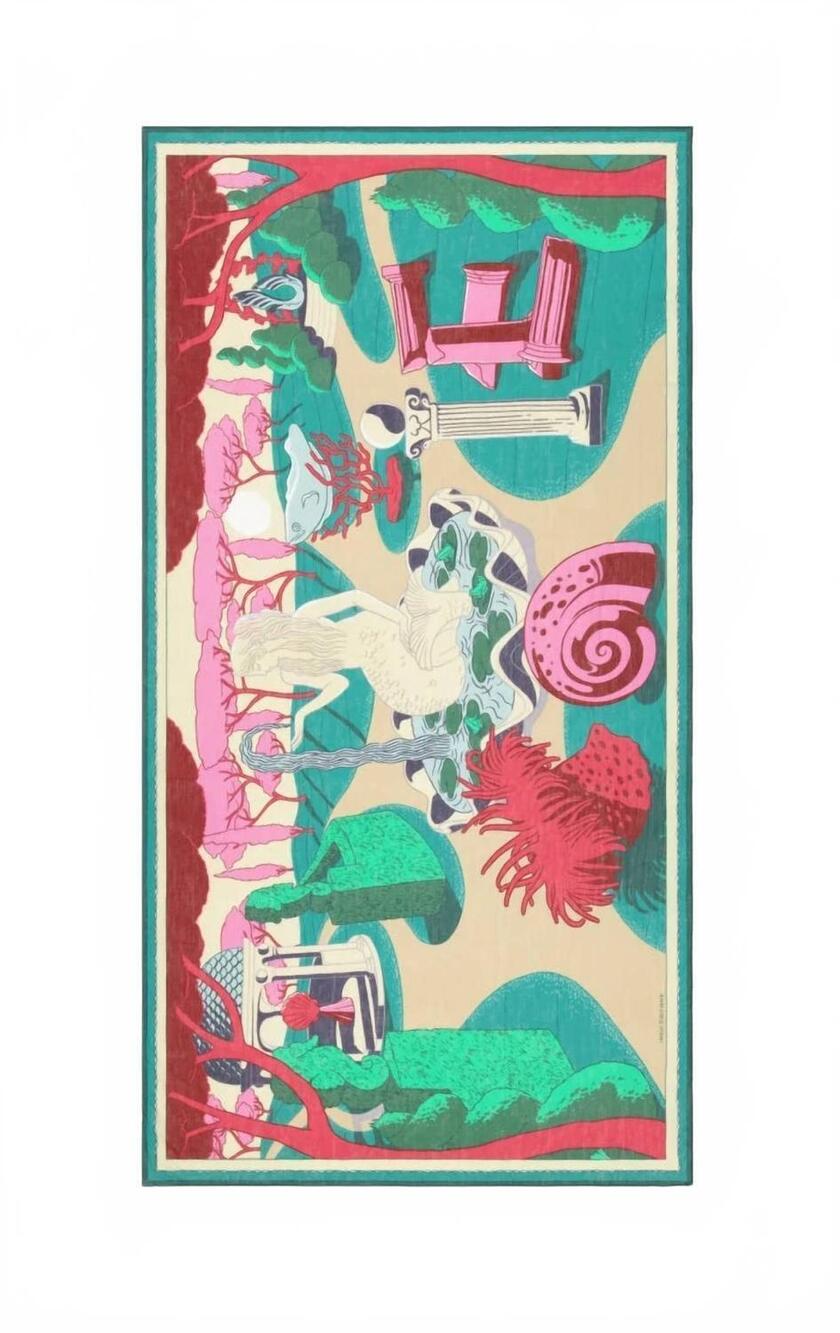 NEW INOUI EDITIONS women's jardin scarf in fuchsia